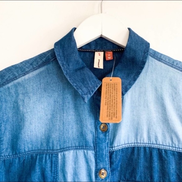 Pilcro & The Letterpress Denim Patchwork Button Up Top - Picture 10 of 10